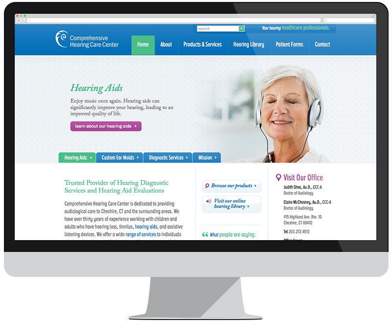 Comprehensive Hearing Center home page