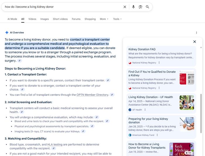 screenshot of Google search results page for the query