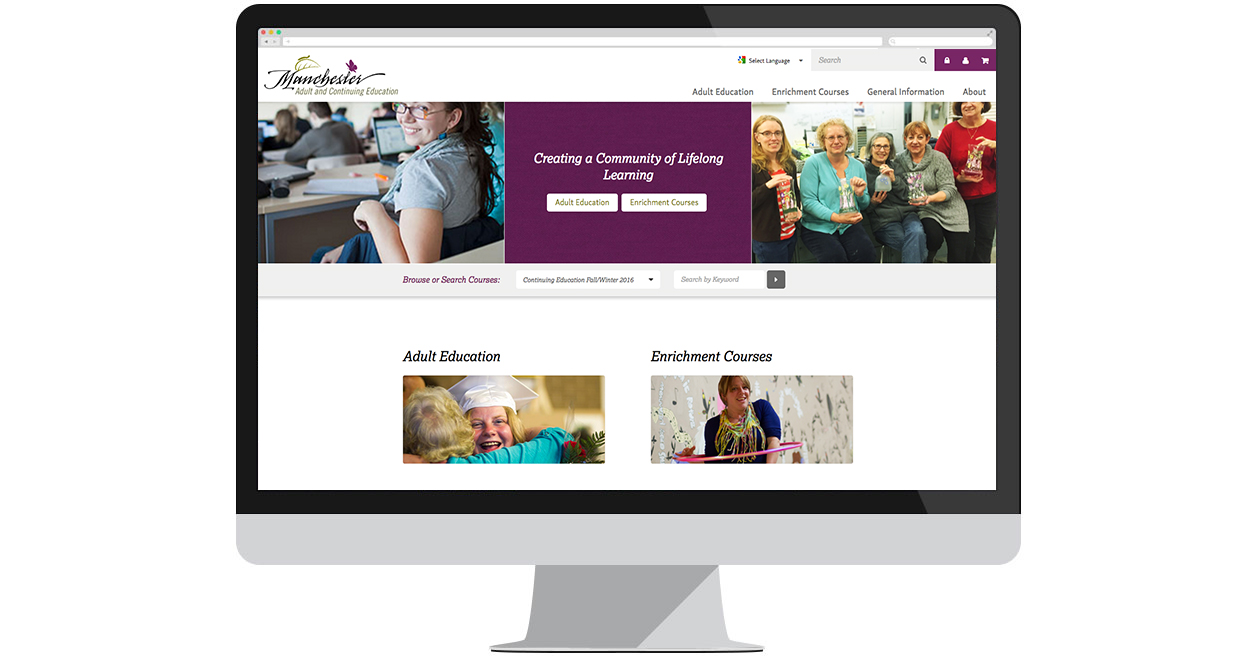 Manchester Adult and Continuing Education's New Website by Web Solutions