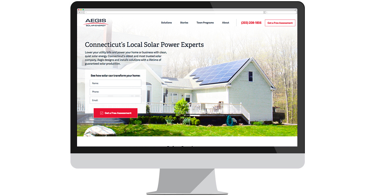 Web Solutions built a new site for Aegis Solar