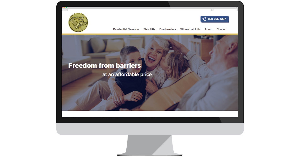Freedom Lifts' New Website by Web Solutions