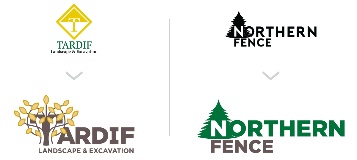 Updated logos for Tardif Landscape & Excavation and Northern Fence