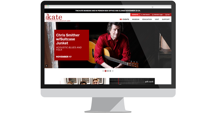 The Katharine Hepburn Cultural Arts Center website screenshot