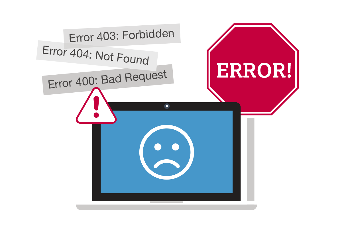 Common website errors graphic