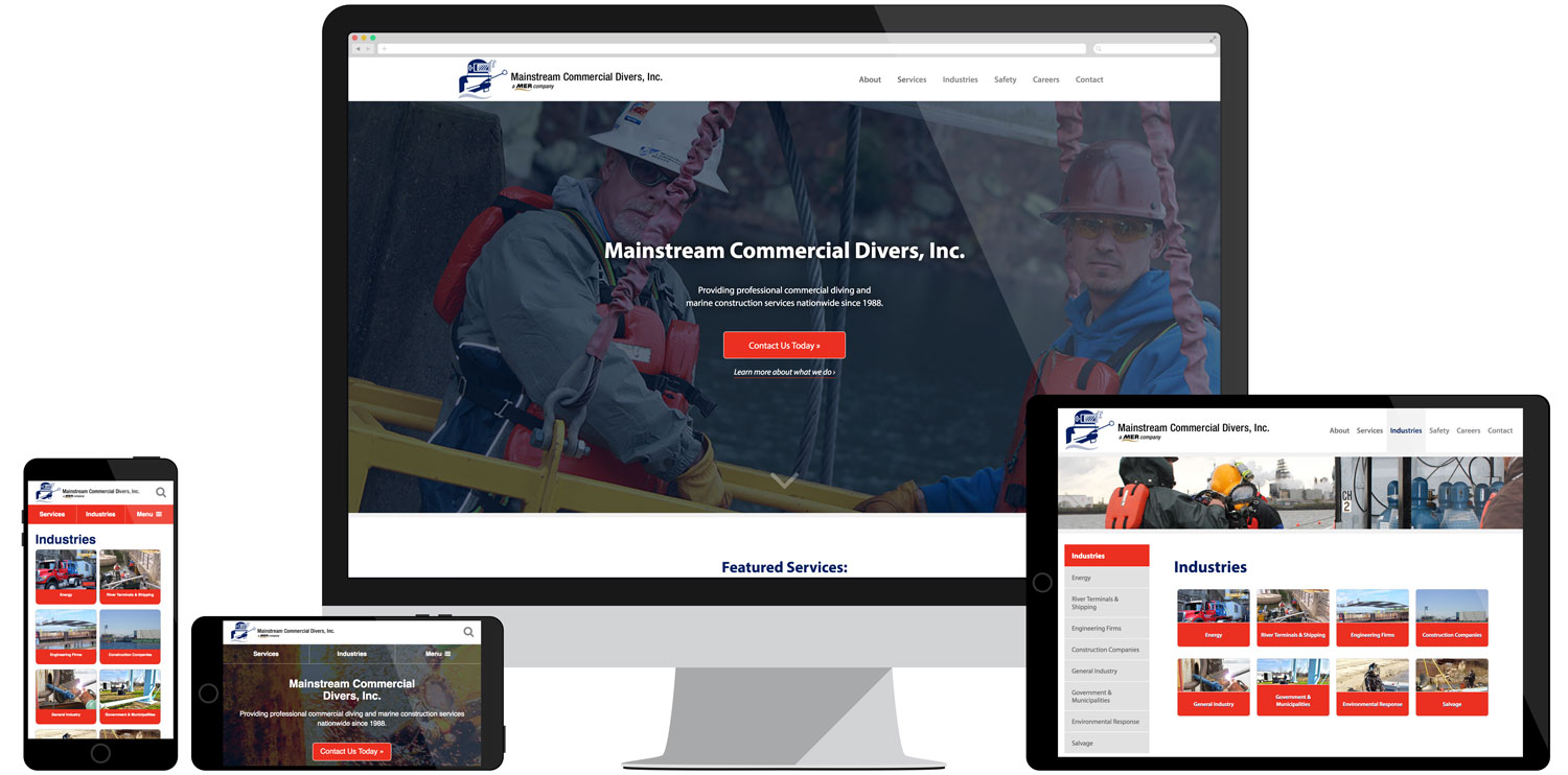 Website for Mainstream Commercial Divers, Inc.