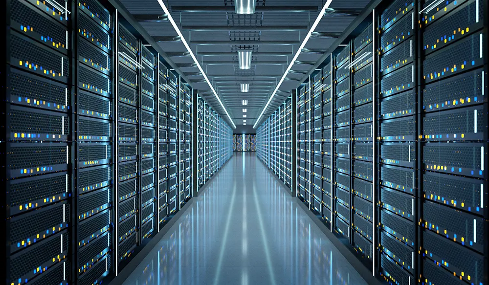 Website hosting server room.