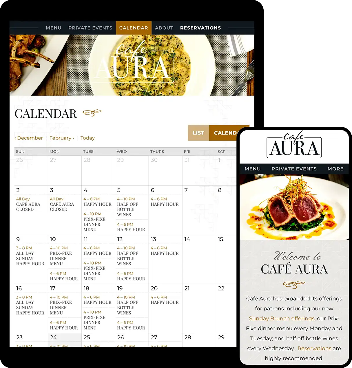 Café Aura Website Design