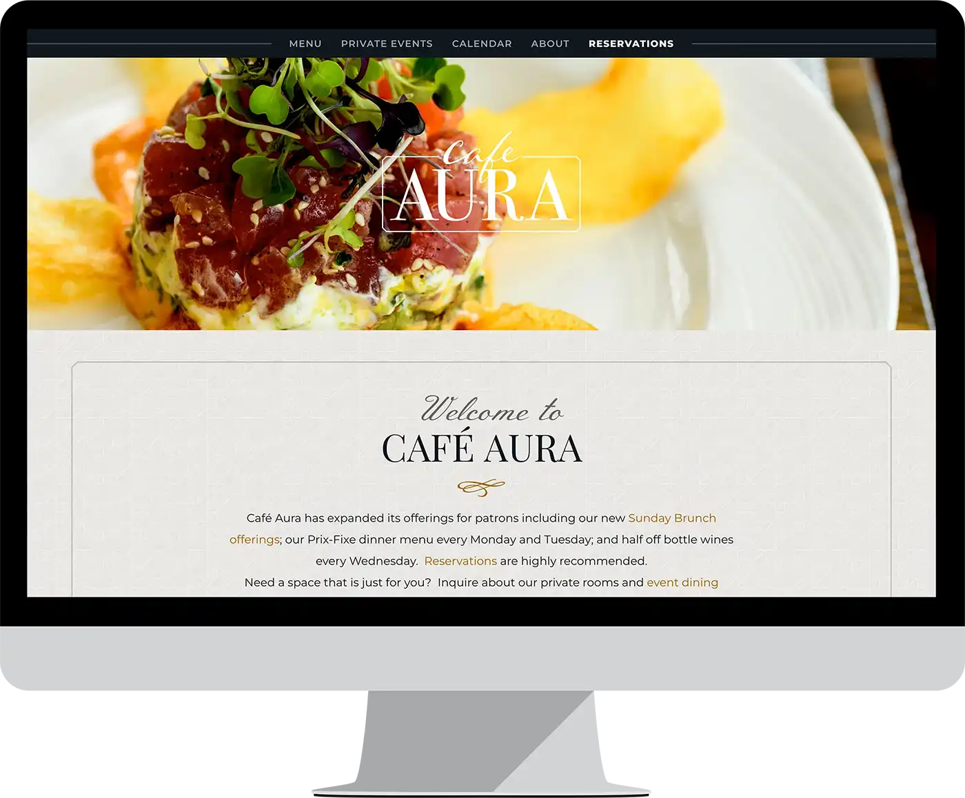 Cafe Aura Website