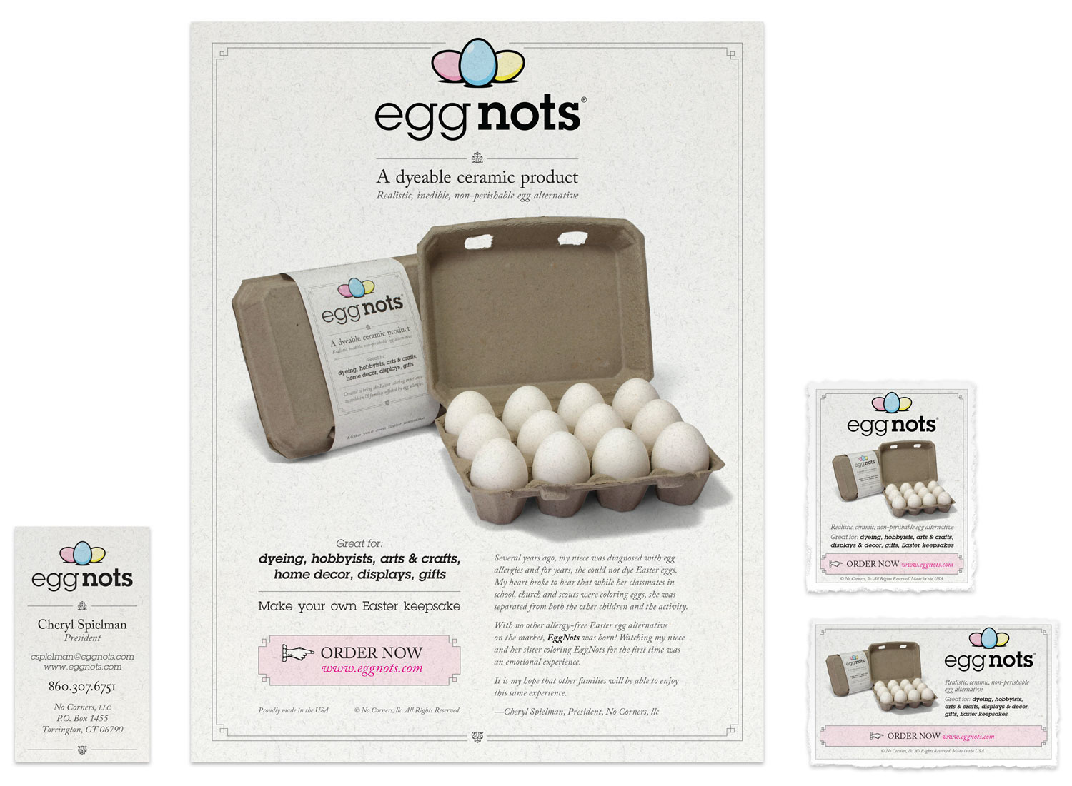 Print design for EggNots collateral