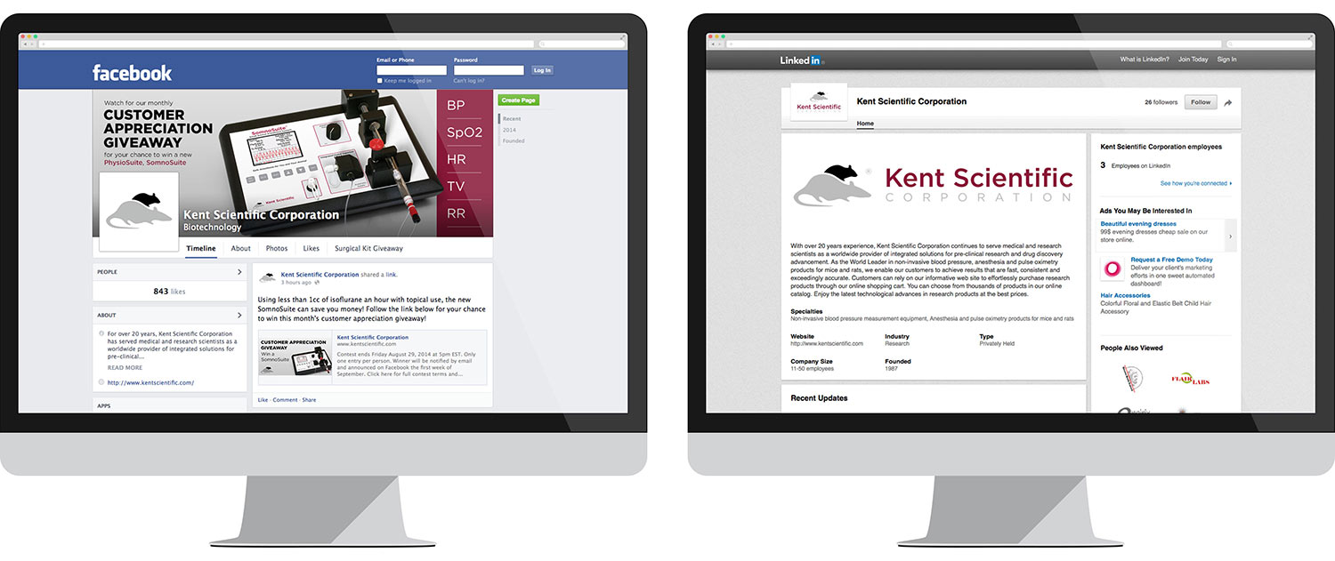 Social media marketing for Kent Scientific