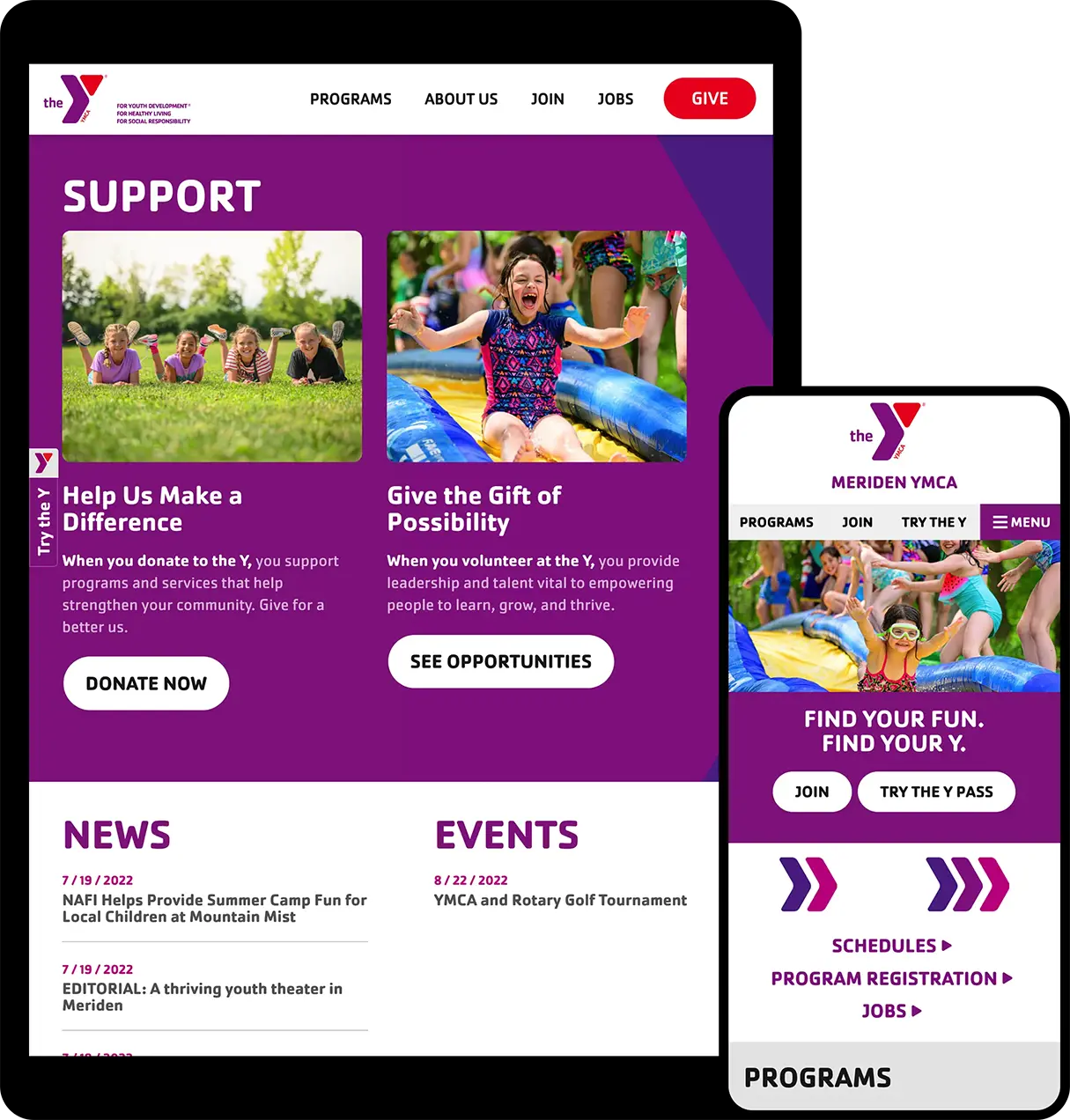 Meriden YMCA Website Design