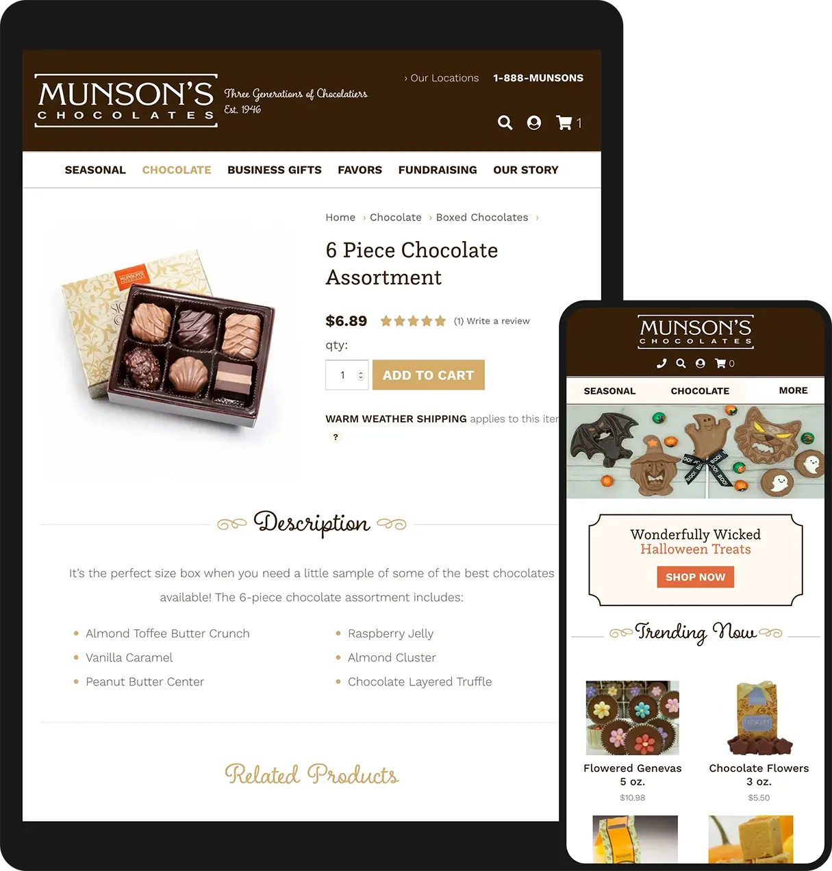 Munson’s Chocolates Website Design