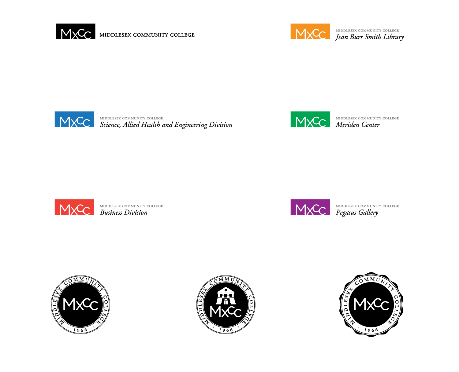 Variations of the MxCC logo