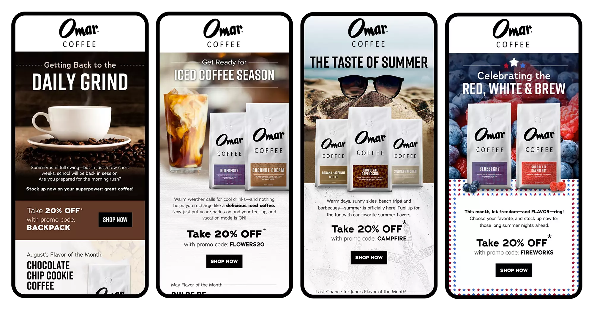Omar Coffee emails Layouts