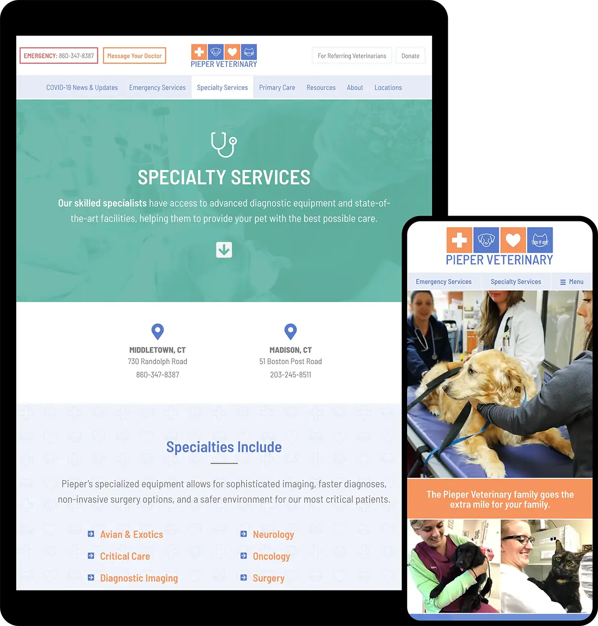 Pieper Veterinary Website Design