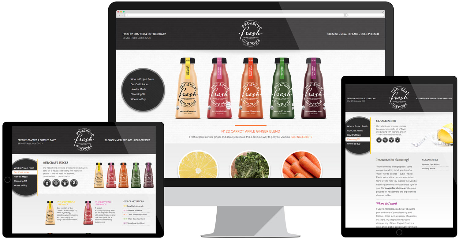 Responsive web design for Project Fresh