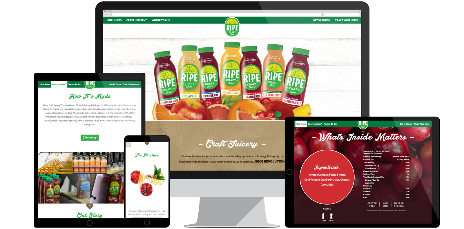 Ripe Craft Juice website