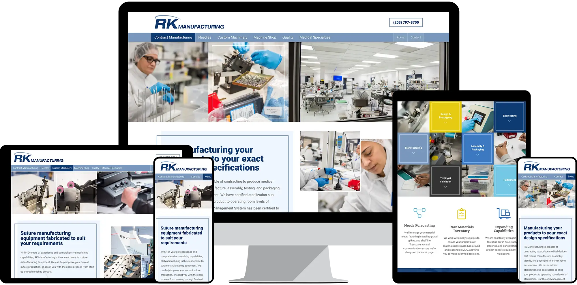 RK Manufacturing Landing Pages