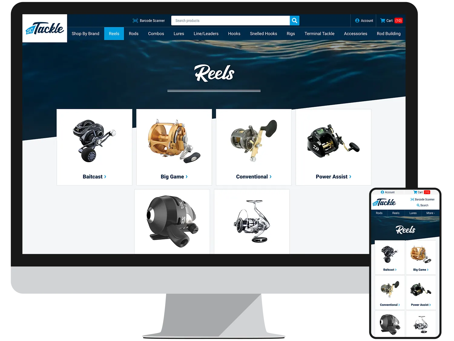 Southern Connecticut Tackle eCommerce Page - Reels