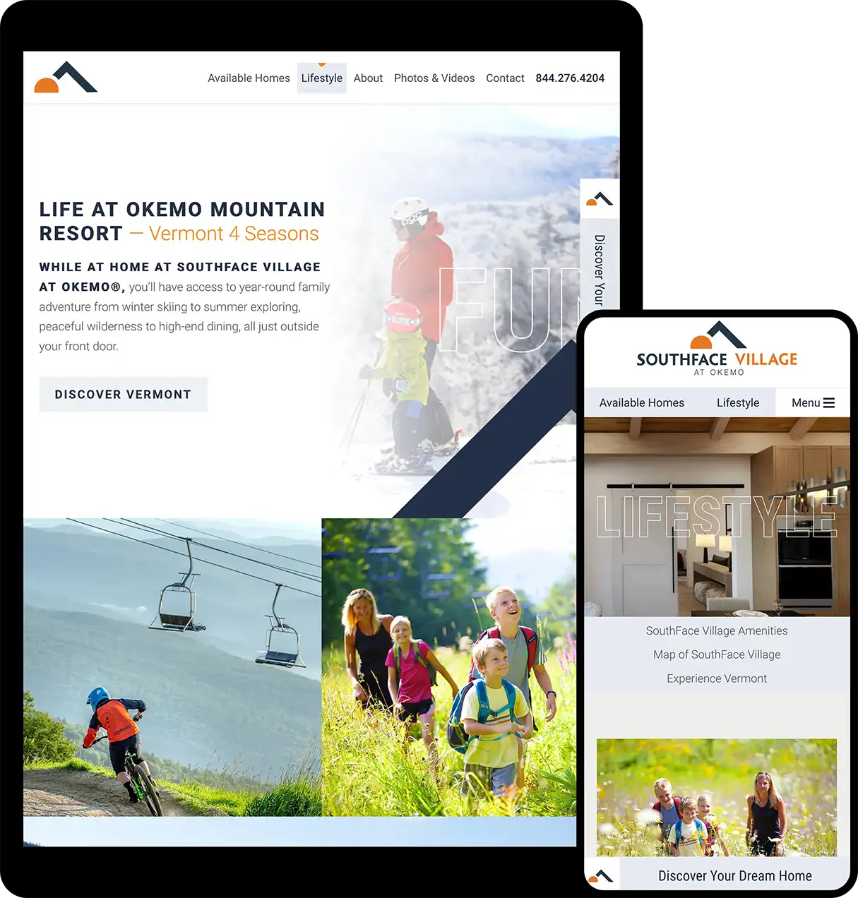 SouthFace Village at Okemo Website Design