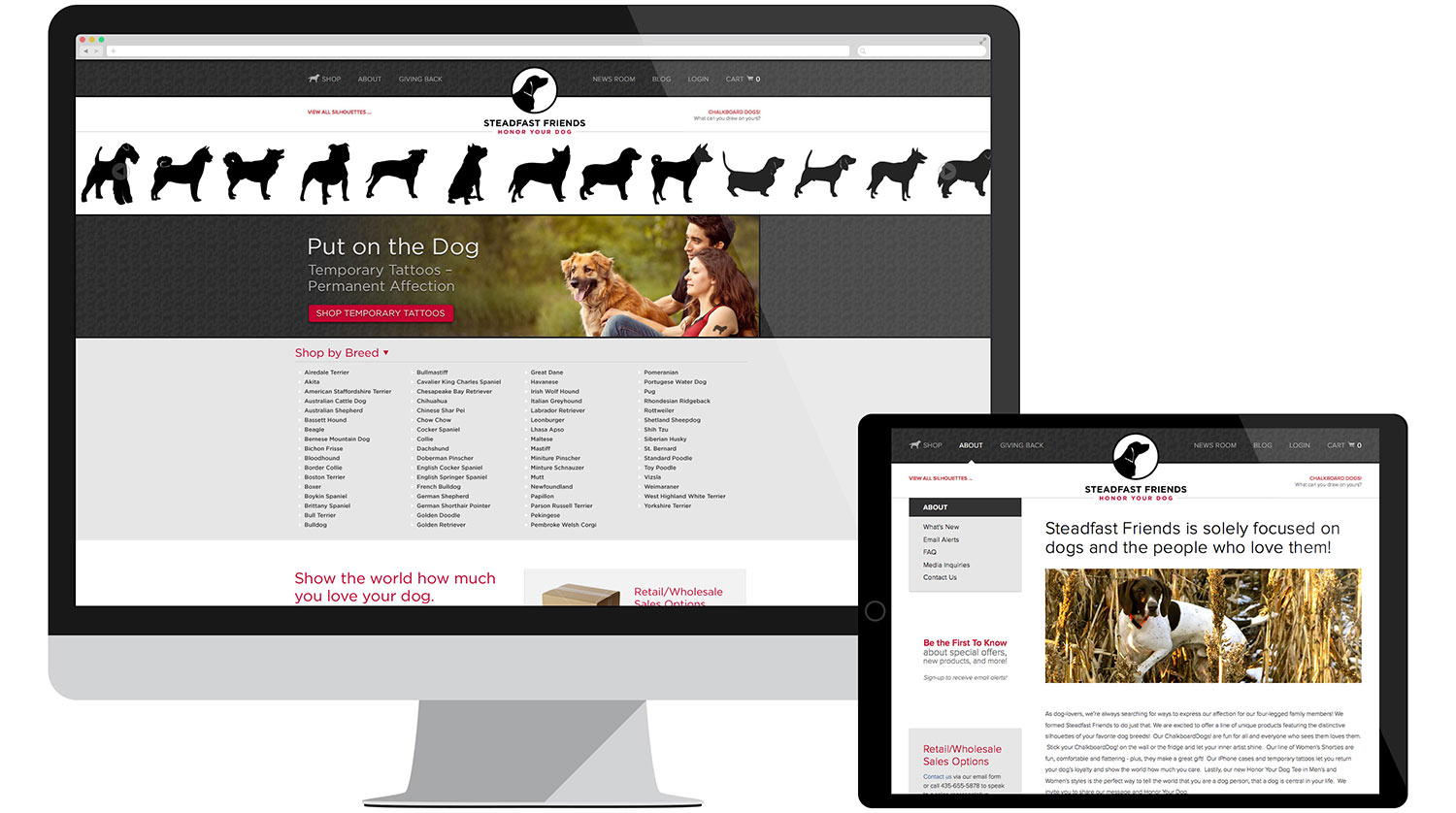 Web design for Steadfast Friends