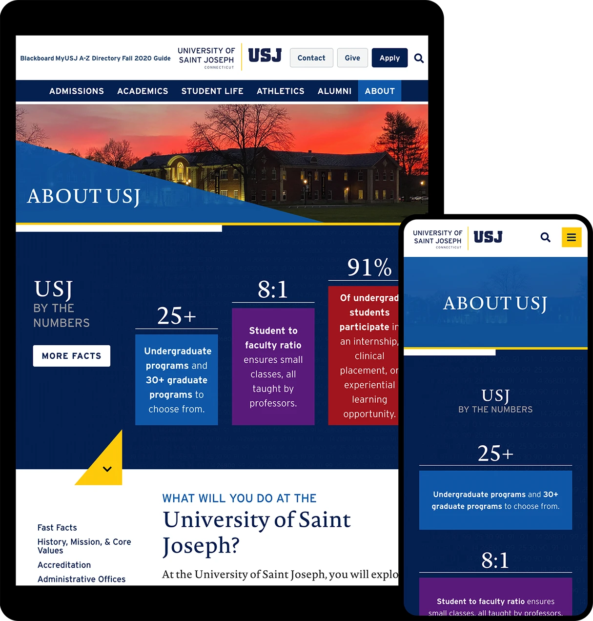 University of Saint Joseph Website Design