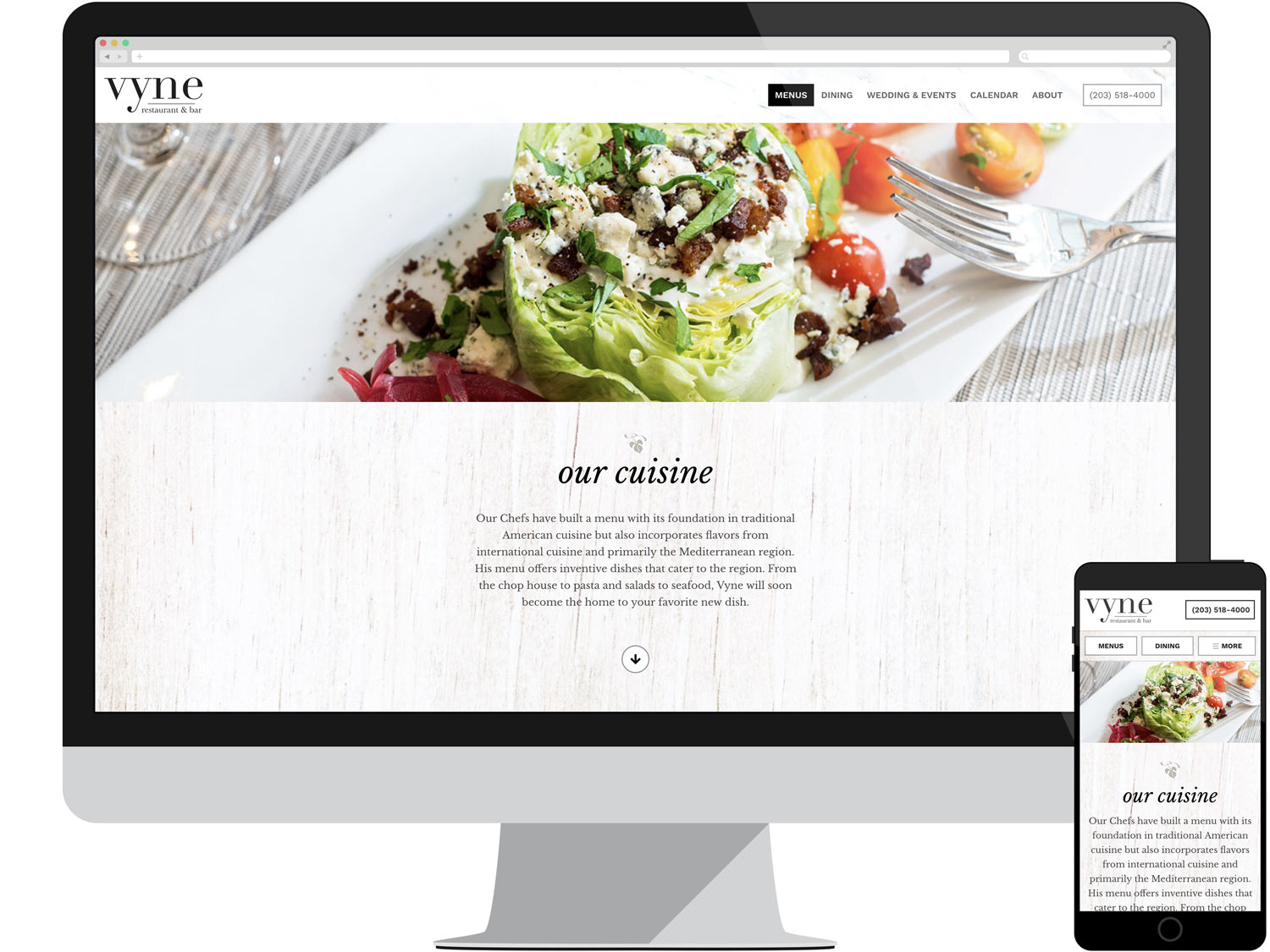 Landing Page - Menus